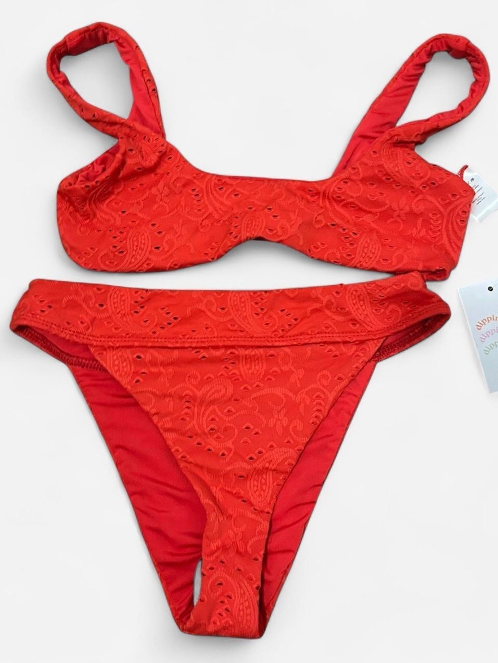 Dippin' Daisy's Red Lace-Texture Bikini